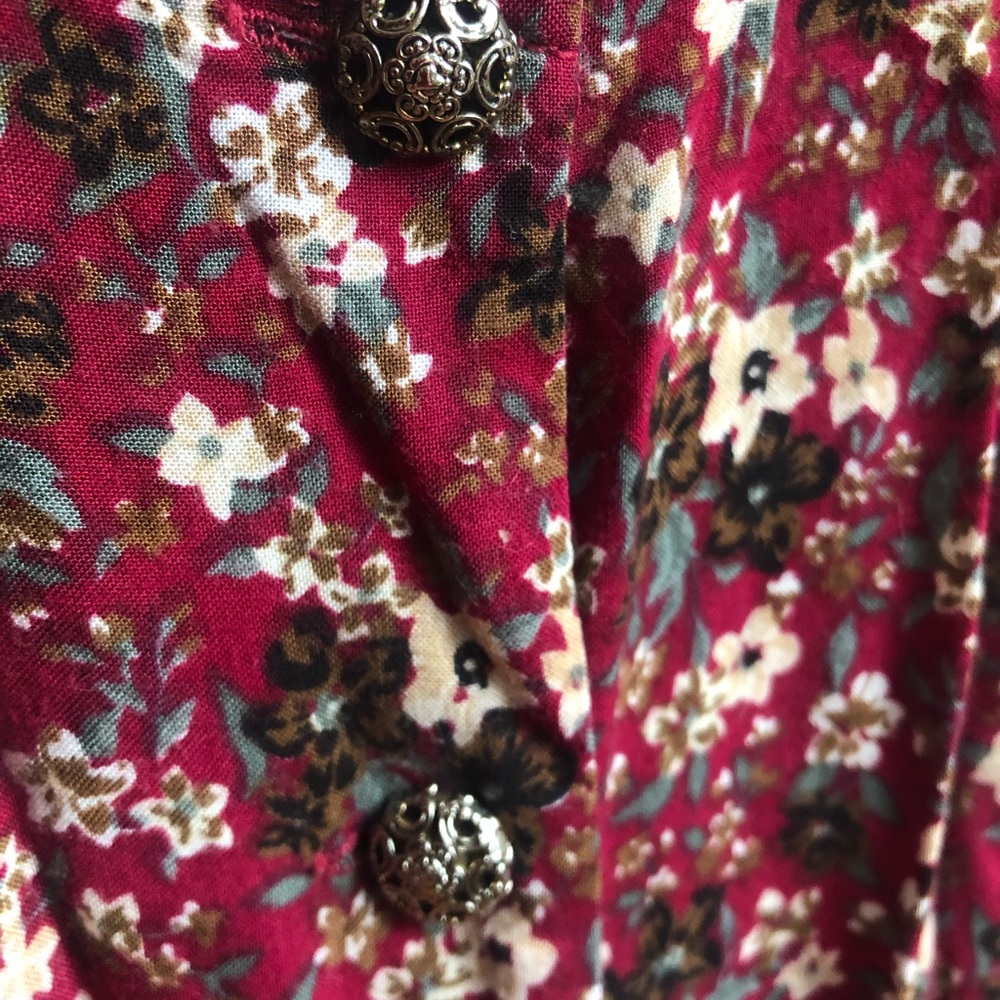 90’s floral print button down dress
